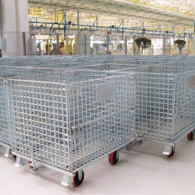 Heavy Duty Steel High Capacity Warehouse Mesh Box Wire Cage Metal Bin StorageContainer photo-3