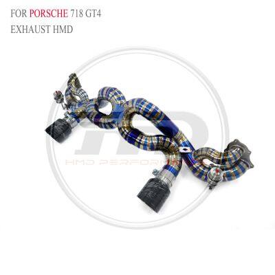 HMD Titanium Exhaust Catback is suitable for Porsche 718 GT4 GTS RS 4.0L Auto Modification Parts valve Muffler with tips whatsapp+86 18946955156