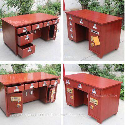 Heavy Duty Office Desk with Digital Code Safe for Warehouse Management; Scratch-resistant Coating for Industrial Workspaces