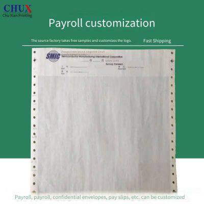 Printed Password Paper Payslips, Suitable for Manufacturers, Enterprises, and Various Units' Finance Departments as Salary Vouchers With Confidentiality