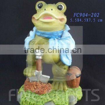 Resin frog statue aquarium ornament