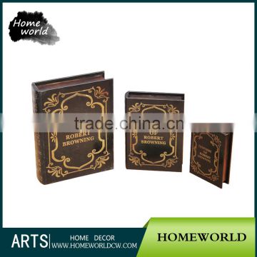 S/3 Leather MDF Non-woven Material Lightweight Book Gift Box