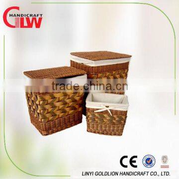 SET OF 3 WILLOW& PAPER&WOODCHIP HAMPER, decoration of the dirty laundry basket,wicker laundry basket