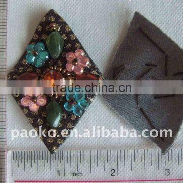 Multicolor Diamond Shape Fashion Style Bead & Rhinestone Sewing on Patch