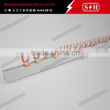 RoHS approval U or fork type 3 Pole Copper Connector Busbar