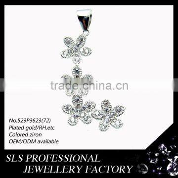 fashion flower shape pendants for girls natural stone white pendant in guangzhou wholesale sterling silver charm pendant