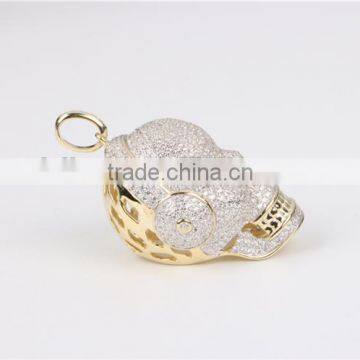 2016 Custom Hip Hop Jewelry Skull Pendant 925 Silver Sterling Charm Pendant