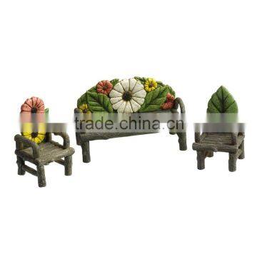 Magnesium Oxide Patio Furniture Garden Bench Flower Couch and 2 Chairs