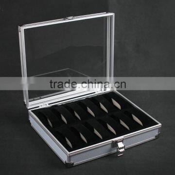 C67 ANPHY 12 Unit Watch Display Case Aluminium Watch Box Flannelette Quality Choice photo-5