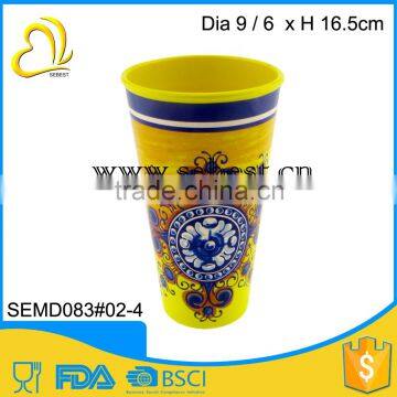 custom retro design 6.5 inch round tumbler melamine cup