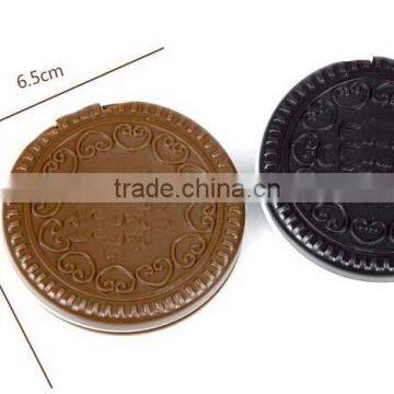 Cute Cookie Shaped Design Mirror Makeup Chocolate Comb