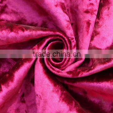 Polyester Crushed Velvet /ice flowers effection velvet shiny crushed for garmants fabric