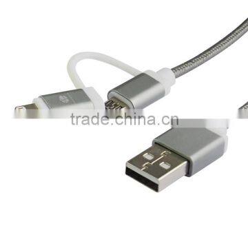 HUNDA 2 in 1 MFI USB Cable for iPhone and Samsung LG Huawei