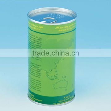 high quality round drink tin cans with easy open lid /pop-top tin can