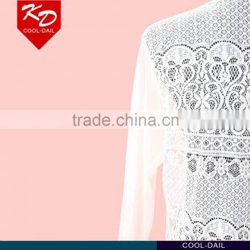 Latest Lace Hollow Floral Pattern Ladies Tops for Leggings photo-6