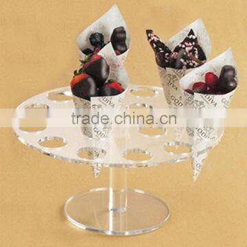 Acrylic Ice Cream Cake Candy Holder Cones Display 16 Holes for Wedding Party Buffet