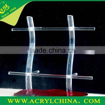 5mm imported clear and red acrylic sunglasses display stand with 270*180*310mm