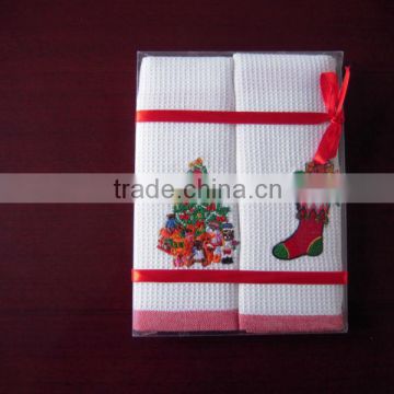 cotton waffle embroidered gift set