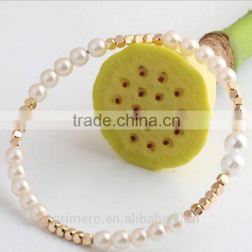New Women Pearl Bangles Rose Gold Plated Charm Bracelets Fashion Jewelry photo-3
