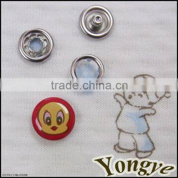 Cartoon logo prong ring snap button for baby clothing