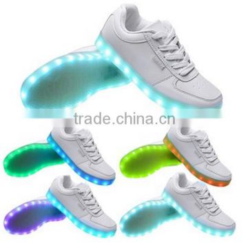 Wholesale Men Women 7 Color Light Up LED Luminous Lace Up Trainers Sneakers Shoes