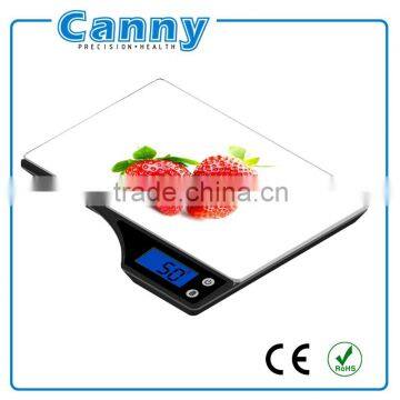 Factory Supply Kitchen Scale CK350, Electronic Kitchen Scale 5kg capacity, 3D picture printing Blue backlight function