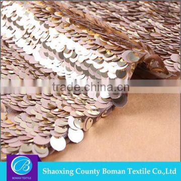 China supplier New style Fancy Polyester big sequin fabric