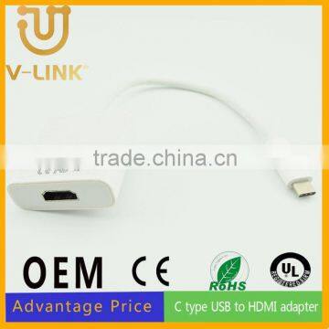 Manufactory price data cable usb 3.1 c type to hdmi with ethernet supported