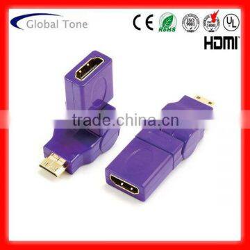 GT3-1304-6 Mini HDMI male to HDMI A female adaptor rotating 360 deg