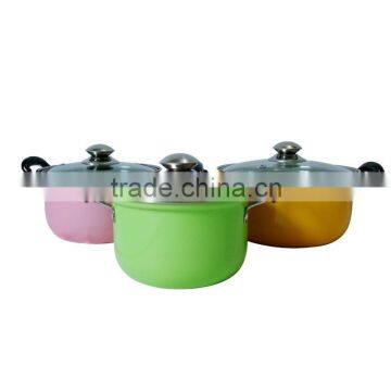 stainless steel colorful painted nonstick multi stock pot set