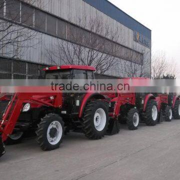 70 hp 4WD Farm Tractor With Implements:front End Loader,backhoe,log Trailer With Crane,dozer Blade