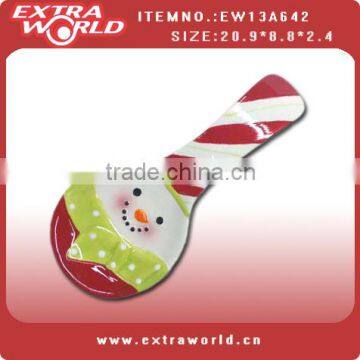 Christmas ceramic snowman soup spoon