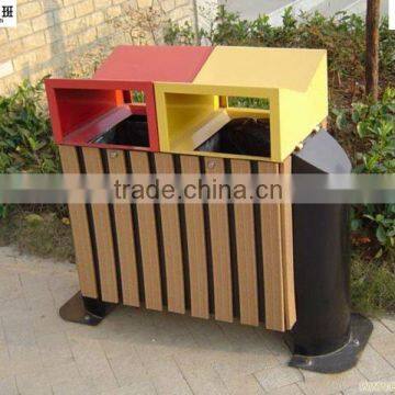 outdoot solid wood plastic composit dustbin