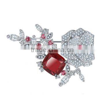 Platinum Plated Designer Bunch Of Flower Brooch With AAA+ Cubic Zircon Micro Pave Setting for Women and Men