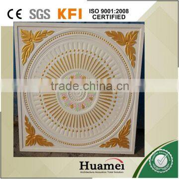 Green Color false gypsum ceiling tiles for bathroom with fiber inside for home decoration