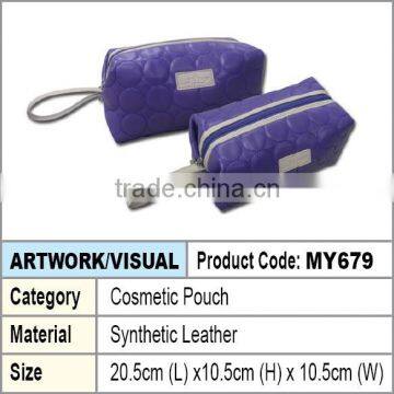 PU Leather Zipper Cosmetic Pouch