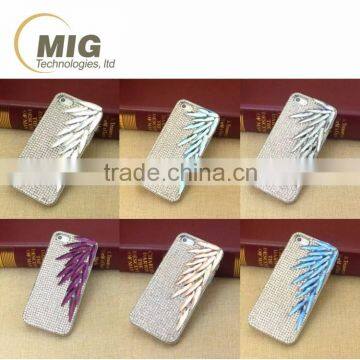 new Electroplating leaf style with shining diamonds Plastic case For iphone 6 case Cell phone case For iphone 6S case