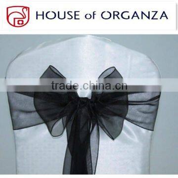 Black Elegant Banquet Chair Sashes