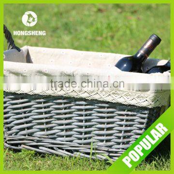 Good Quality Handmade Wicker Basket for Wine Basket Picnic