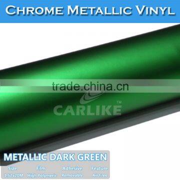 CARLIKE Self Adhesive Dark Green Car Body Matt Chrome Vinyl Wrap Film