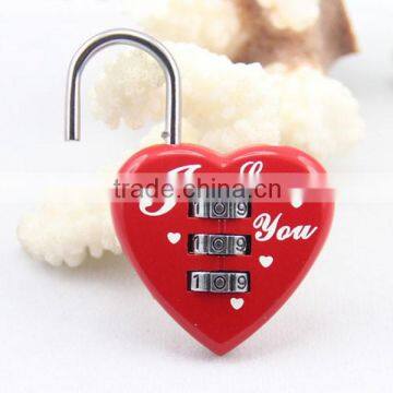 Factory Direct Hot Sale 3 Letters Zinc Alloy Combination Heart Shape Padlock photo-2