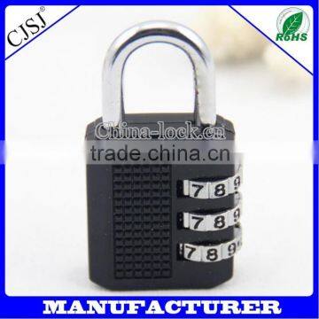 Hot Sale 3 Digit Metal Resettable Combination Secure Lock Travel Padlock CH-17C