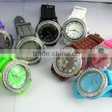 Geneva Fleur De Lis Jelly Band Watch/geneva silicone jelly watch