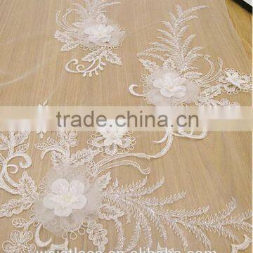 lace fabrics/wedding lace/3D flower lace dress/bead decorate