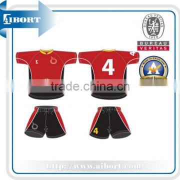 SUBRG-856 black and red sublimation printing rugby wear