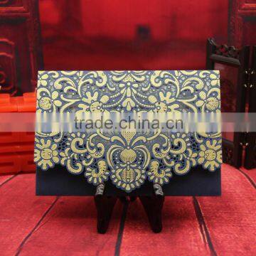 Discount wedding party Gifts & Crafts laser cutting wedding invitations with customized hot stamping