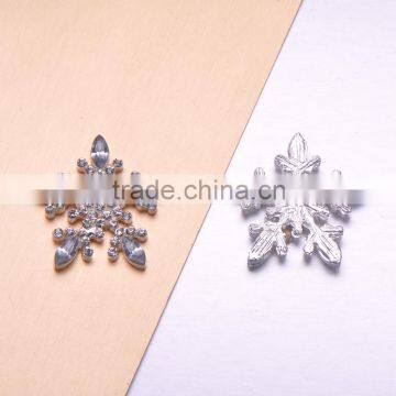 (M0192) 25mm diameter metal crystal embellishment ,flat back,silver plating,acrylic beads and clear crystals
