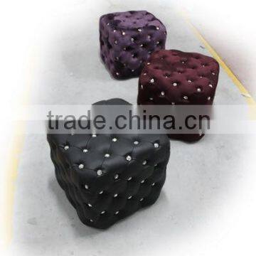 Fabric dressing stool with crystal buttons (LS-301A & B)