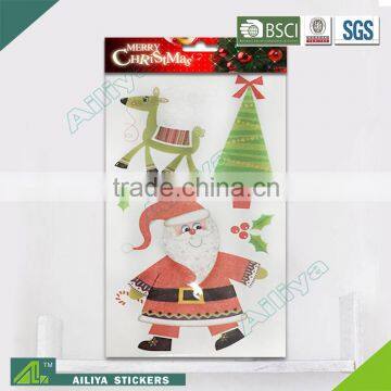 BSCI factory audit self adhesive lovely Santa Claus style Eco-friendly decorative removable fabric sticker letters