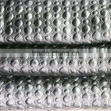 pu Foam Black Color Florl Partten Embossed Leather photo-3
